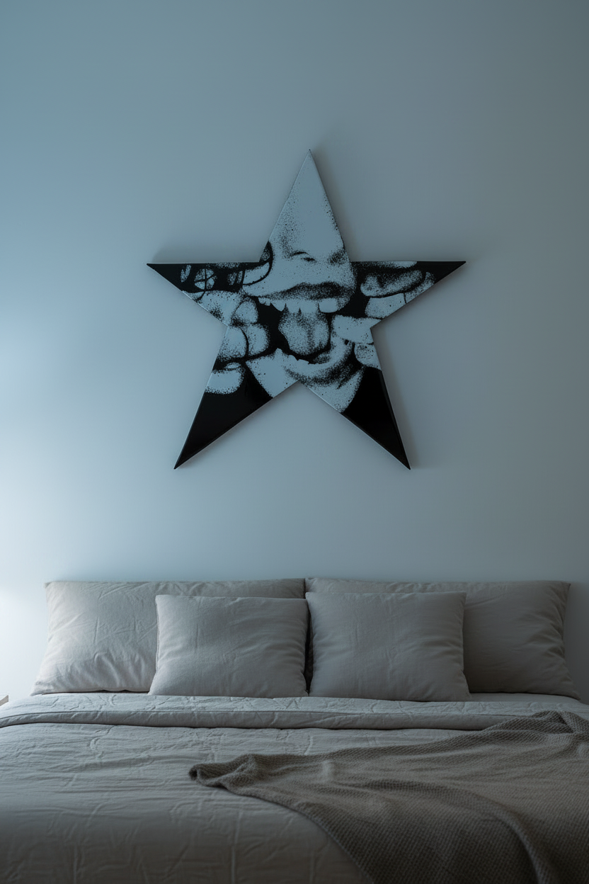 Star Graphic Epoxy Wall Art with LED Backlight