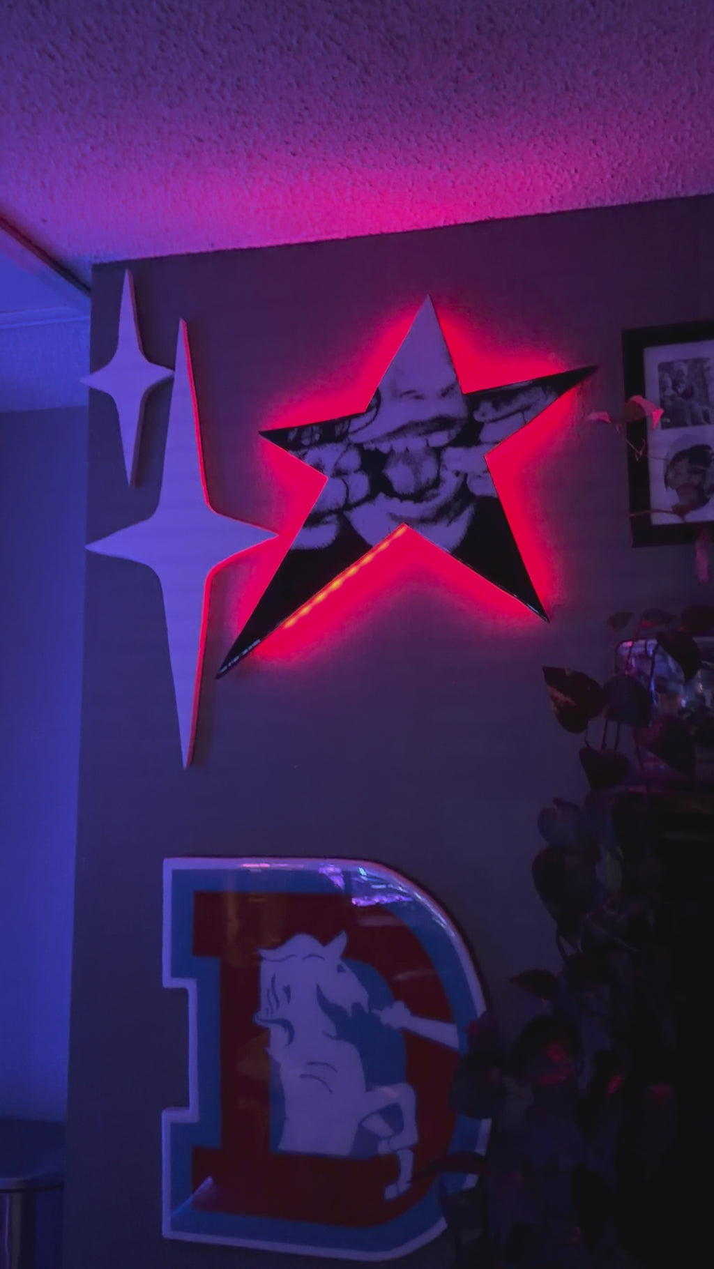 Star Graphic Epoxy Wall Art with LED Backlight