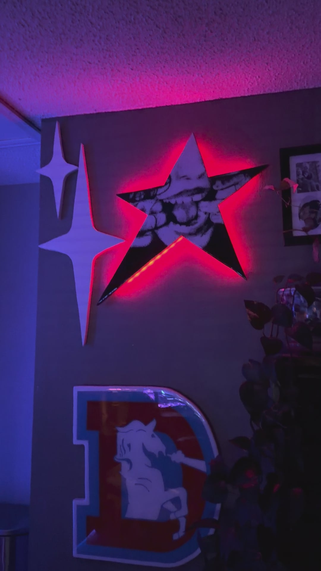 Star Graphic Epoxy Wall Art with LED Backlight